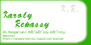 karoly repassy business card